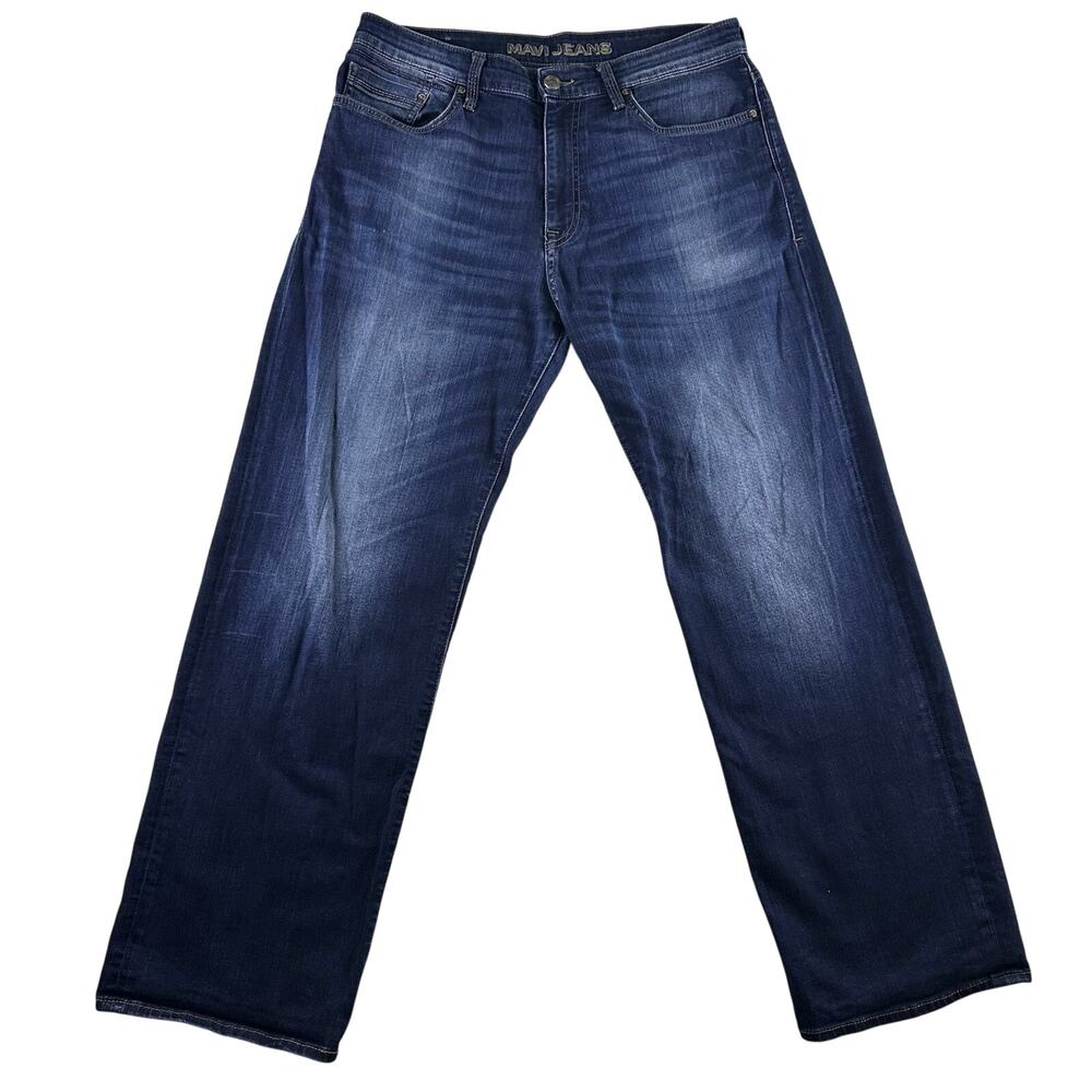 Mavi MAX Jeans Mens Fits 32x32 Blue Denim Relaxed Wide Leg Loose Straight Fit